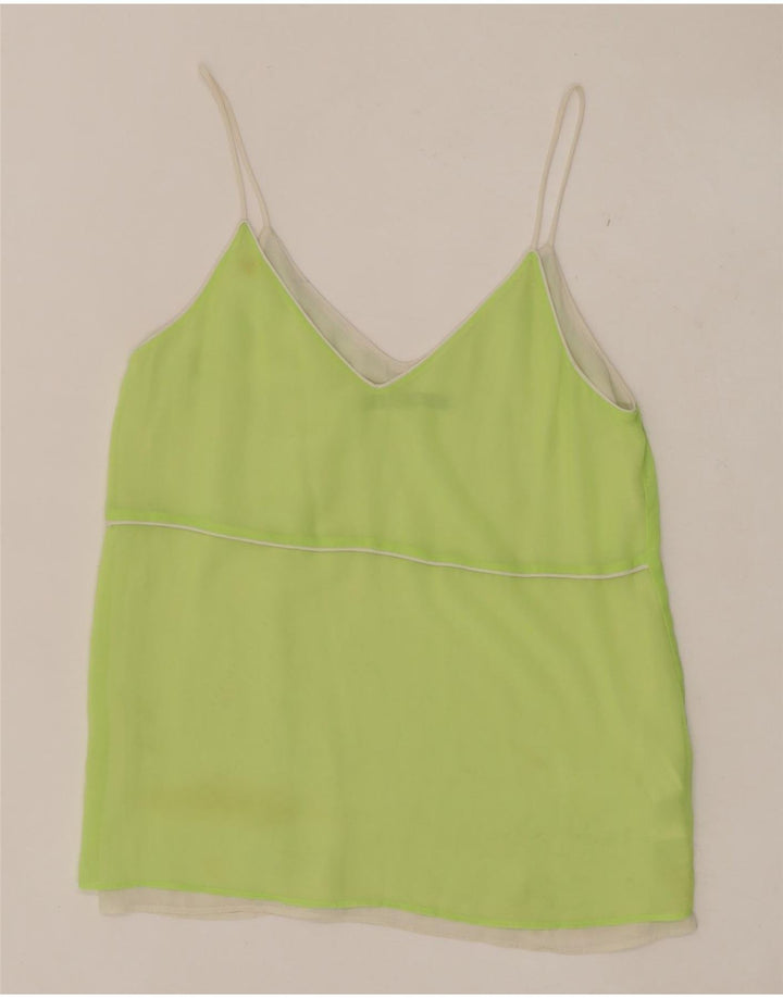 Zara Damen Cami Top UK 10 Small Grün Polyester