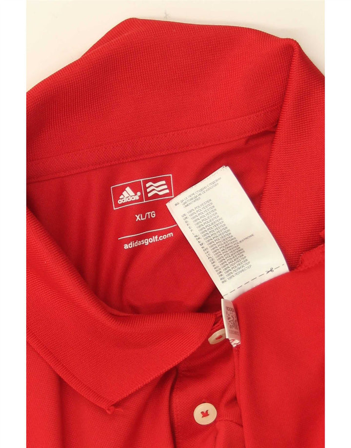 Adidas Herren Poloshirt XL Rot Polyester