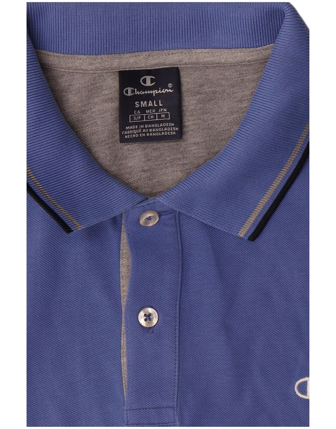Champion Herren-Poloshirt, kleine blaue Baumwolle