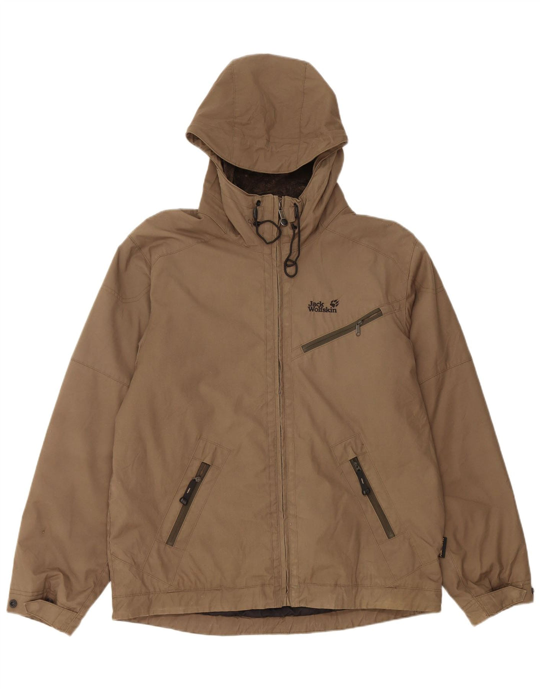 JACK WOLFSKIN Herren-Windbreakerjacke mit Kapuze, UK 40/42, Größe L, Khaki