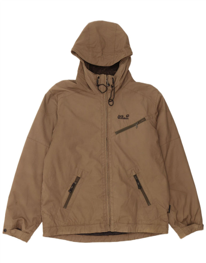 JACK WOLFSKIN Herren-Windbreakerjacke mit Kapuze, UK 40/42, Größe L, Khaki