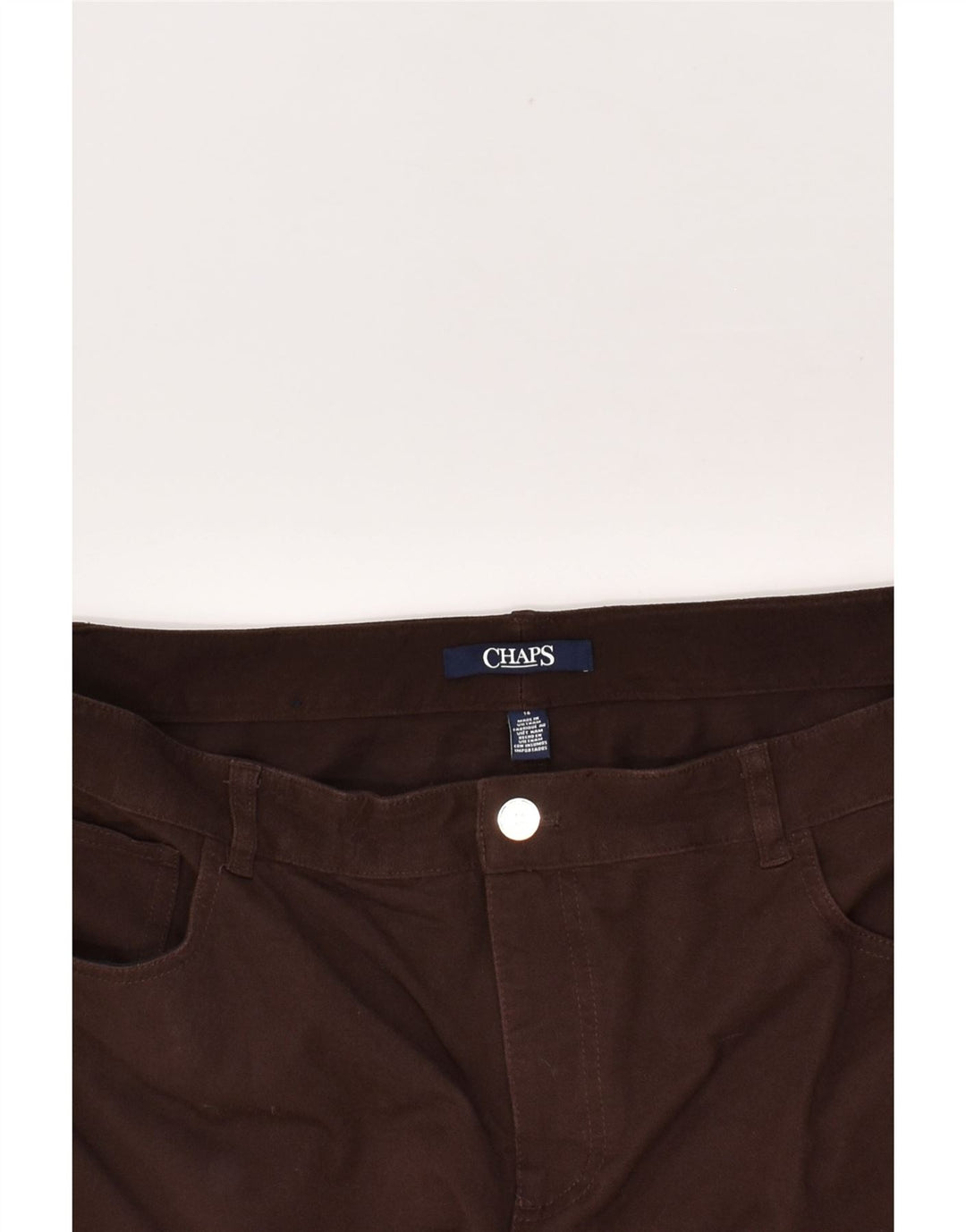 CHAPS Womens Bootcut Casual Trousers US 16 2XL W38 L27  Brown Cotton | Vintage Chaps | Thrift | Second-Hand Chaps | Used Clothing | Messina Hembry 