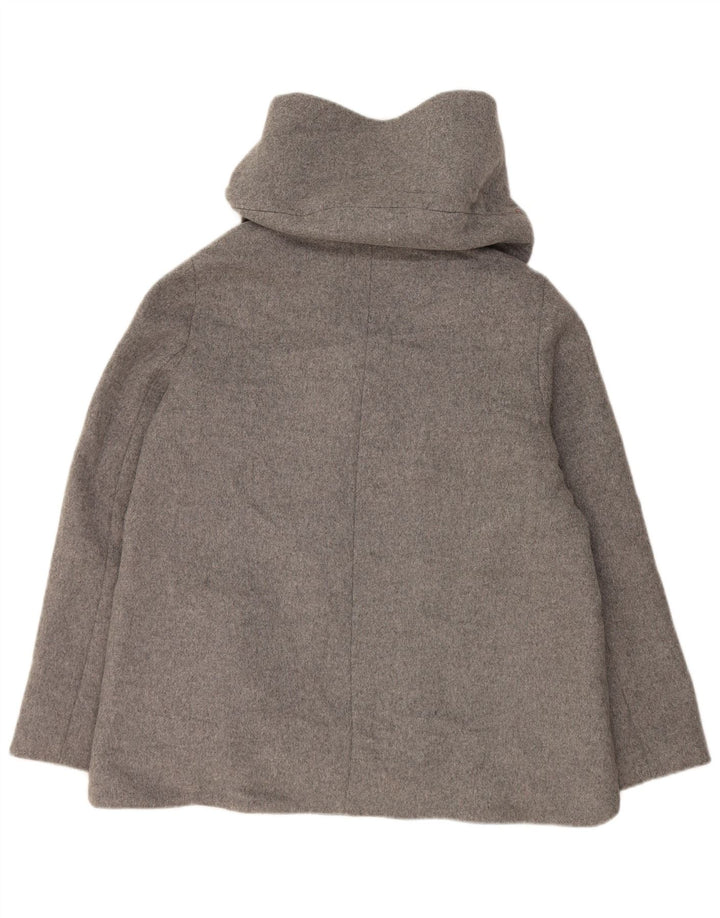 Zara Damen-Windbreakerjacke mit Kapuze, Gr. 14, großes graues Acryl