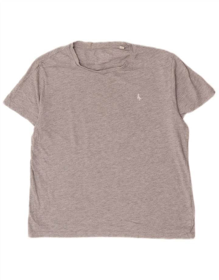 Jack Wills Damen-T-Shirt in Übergröße, Gr. 10, Größe S, Grau, Baumwolle