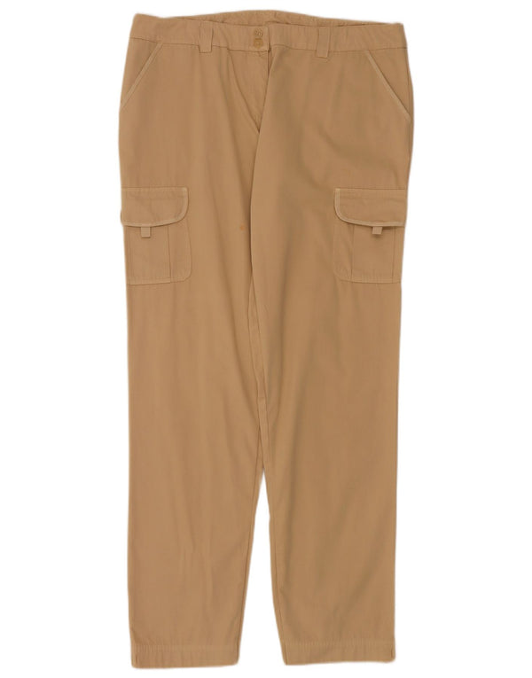 Lacoste Damen gerade Cargohose Größe 44 groß W34 L32 Beige Baumwolle