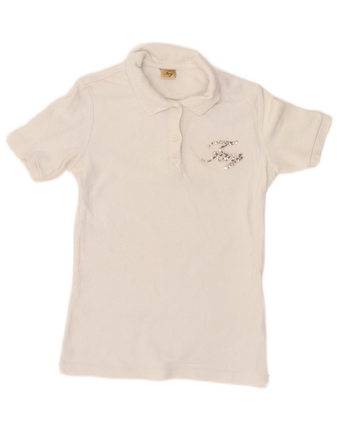 FAY Damen Poloshirt UK 10 Small Weiß