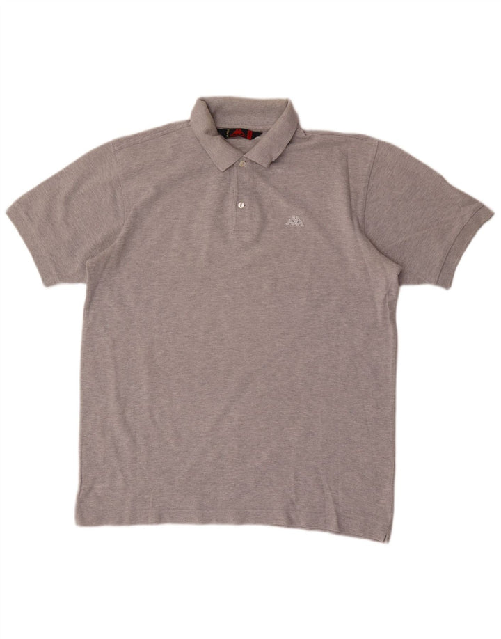 Kappa Herren-Poloshirt, große graue Baumwolle