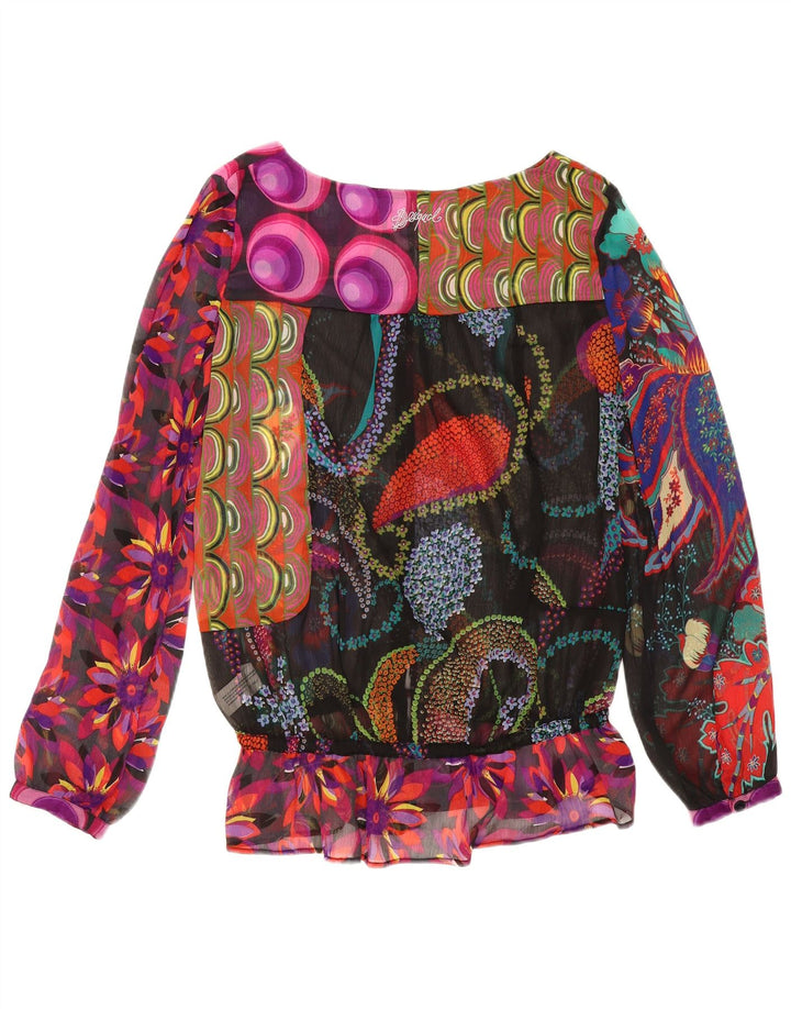 Desigual Womens Abstract Pattern Bluse Top UK 18 XL Mehrfarbig