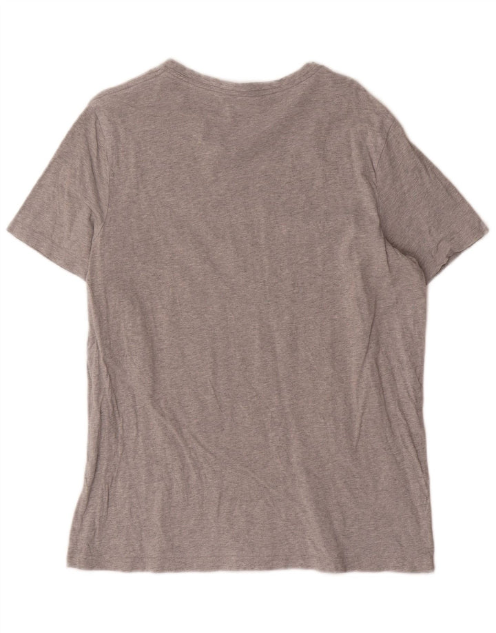 Tommy Hilfiger Herren-T-Shirt-Oberteil aus mittelgrau gefleckter Baumwolle