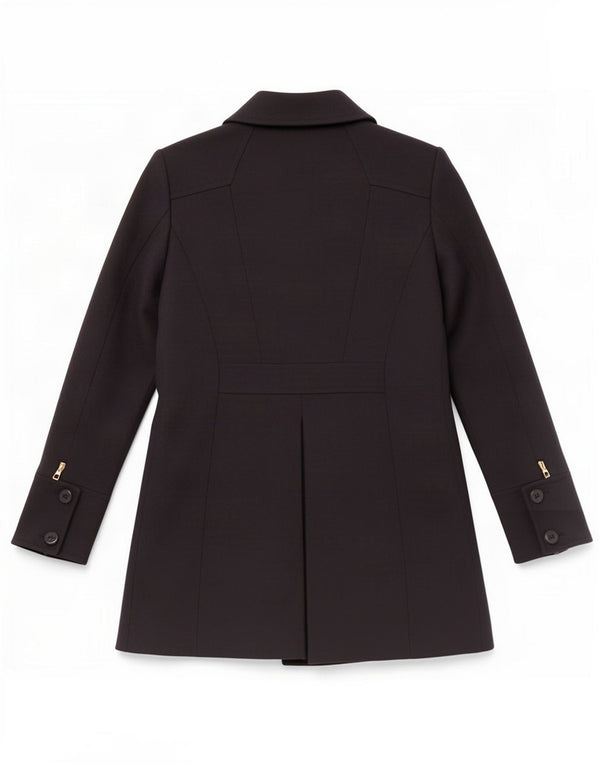 Reiss Zweireihiger Damenmantel UK 12 Medium Navy Blue Polyester