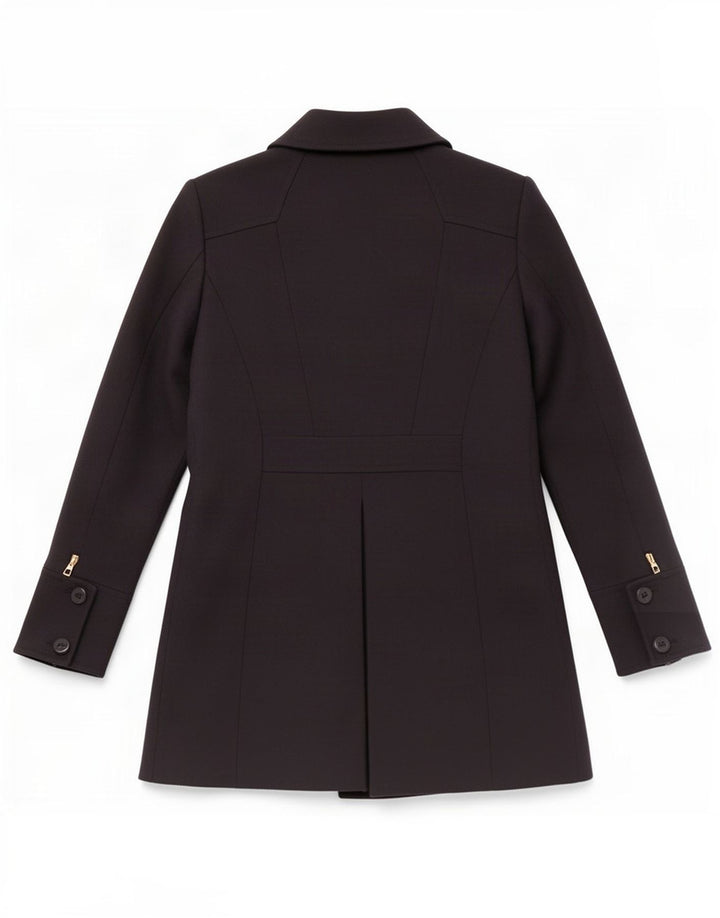 Reiss Zweireihiger Damenmantel UK 12 Medium Navy Blue Polyester