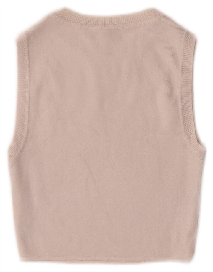 Zara Damen Crop Vest Top UK 8 Small Weiße Viskose