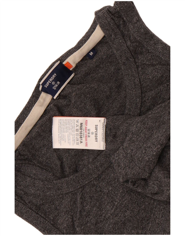 Superdry Herren Slim-Trägershirt aus mittelgrau gesprenkelter Baumwolle