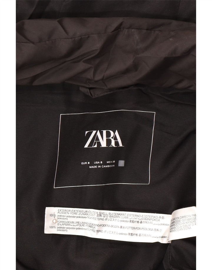 Zara Damen Kapuzenmantel, ärmellos, gepolstert, UK 14, Mittelschwarz, Polyester