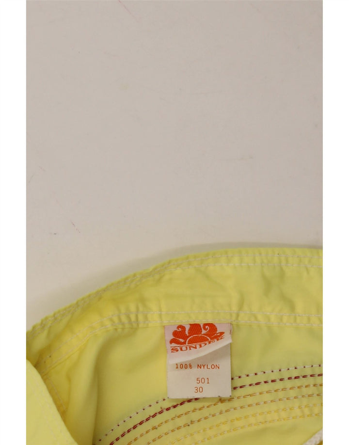 SUNDEK Womens Swimming Shorts UK 14 Medium Yellow Nylon Vintage Sundek and Second-Hand Sundek from Messina Hembry 