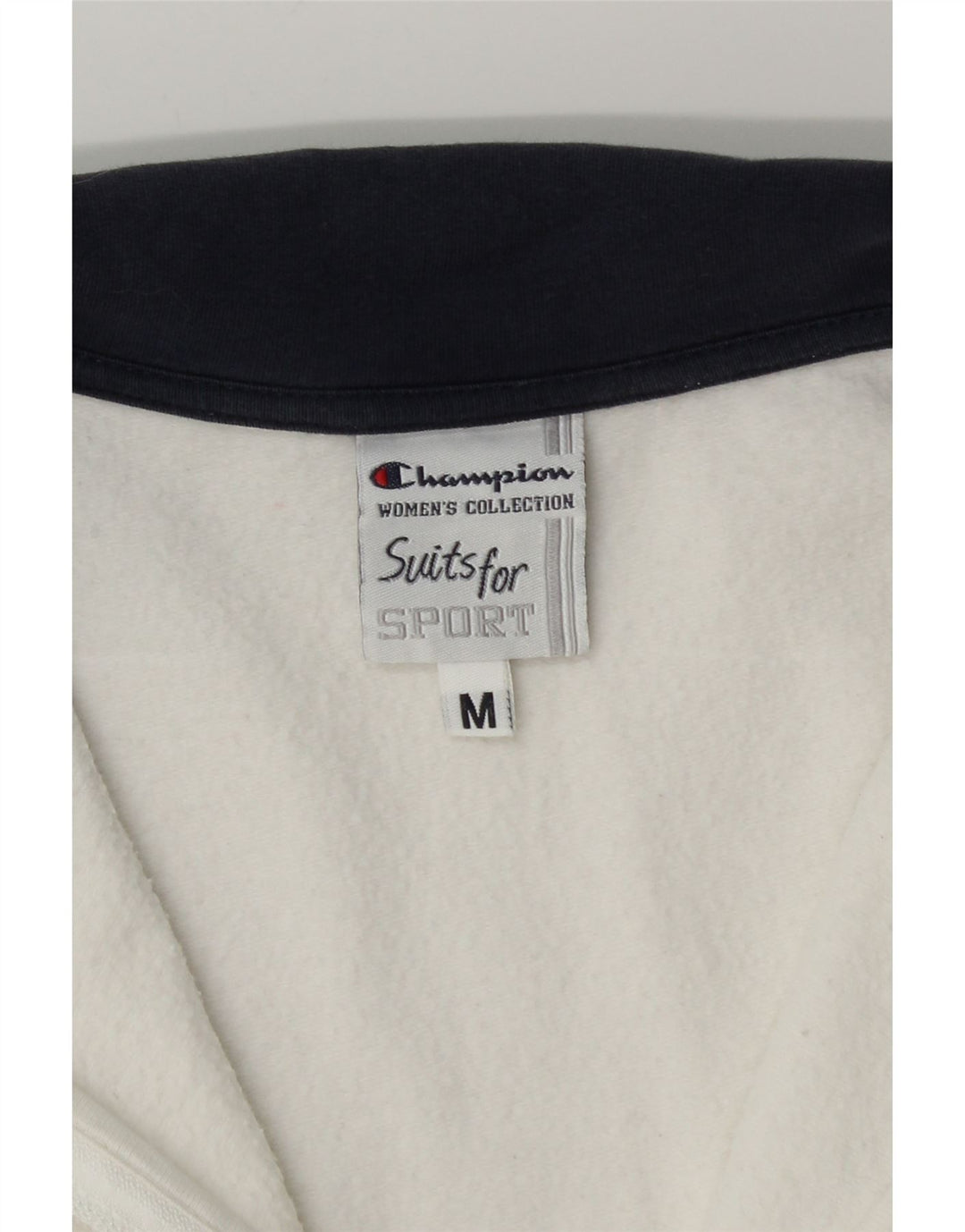 CHAMPION Damen-Trainingsanzug-Top-Jacke, UK 14, mittelweiß gestreifte Baumwolle