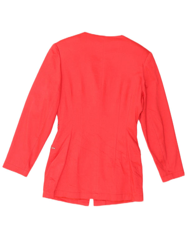 Vintage Damen-Blazer mit durchgehendem Reißverschluss, UK 8, kleine rote Viskose
