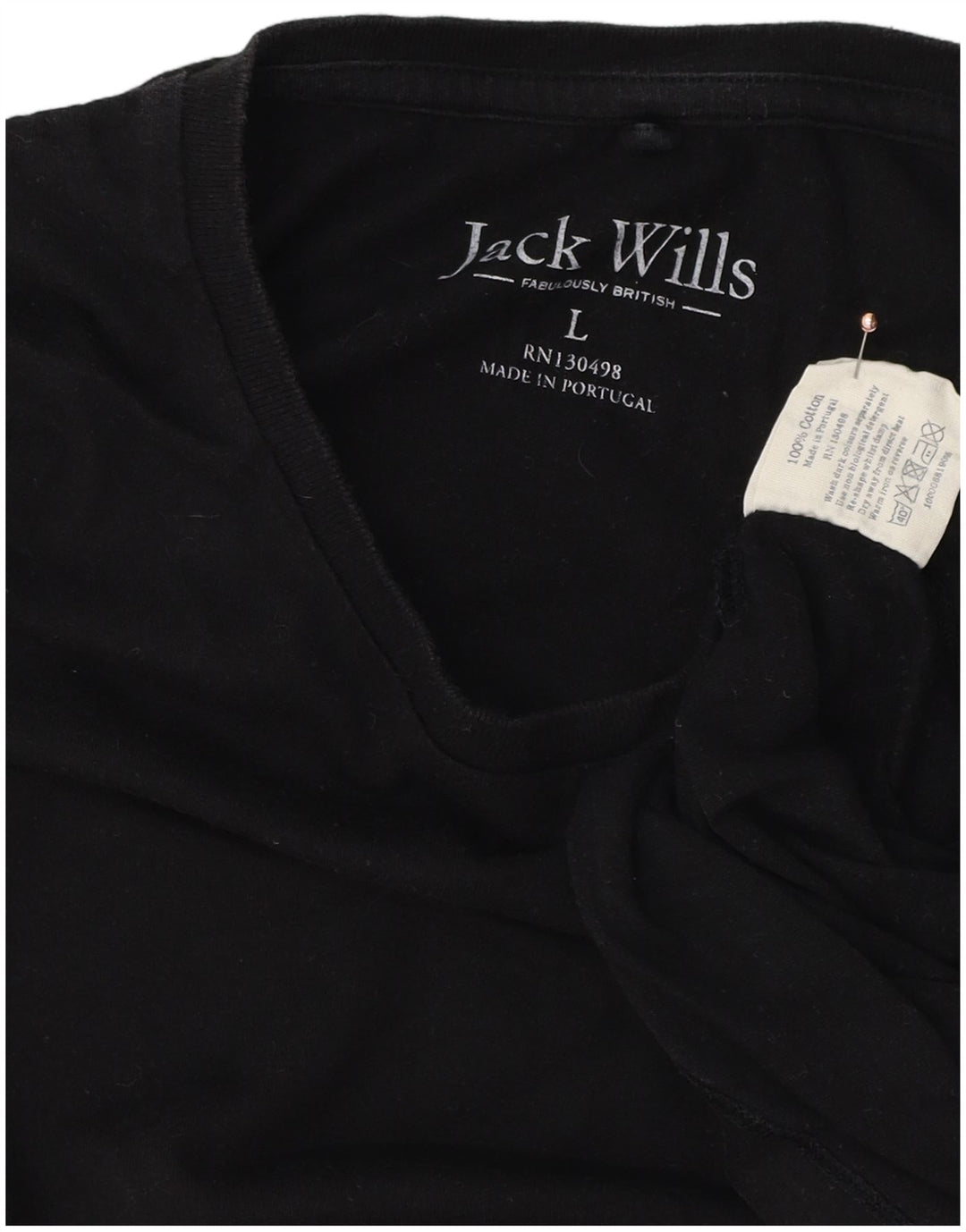 JACK WILLS Herren T-Shirt Top Large Schwarz Baumwolle