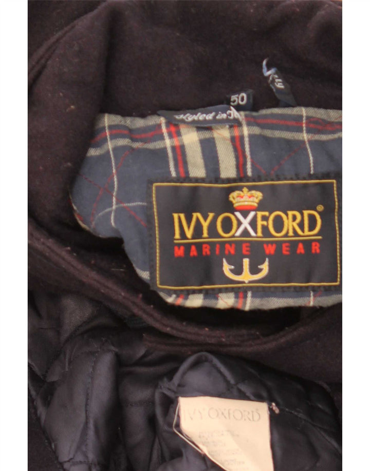Ivy Oxford Herrenmantel IT 50 Große marineblaue Wolle