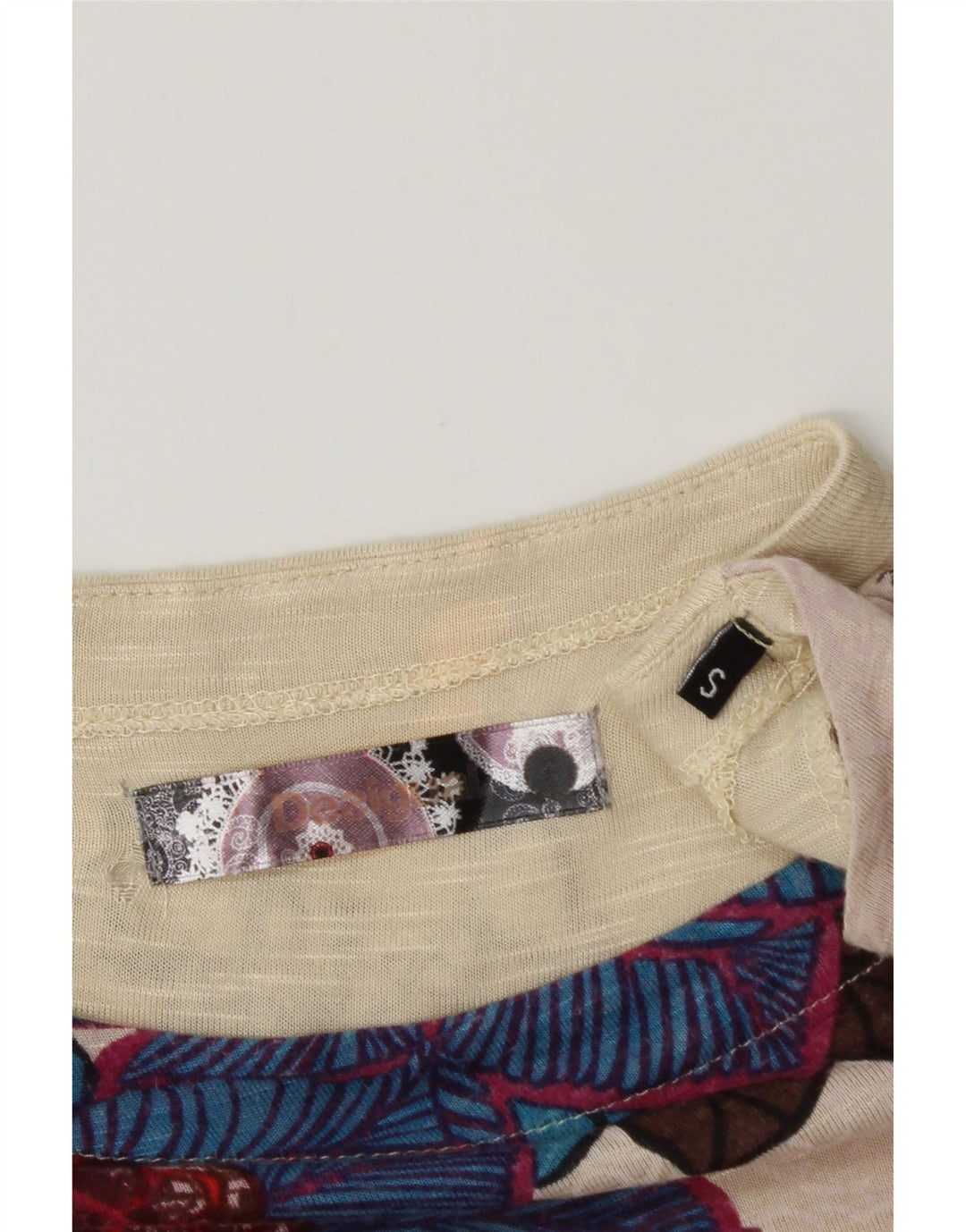 DESIGUAL Damen-Grafikoberteil mit 3/4-Ärmeln, Größe S, mehrfarbig, Blumenmuster