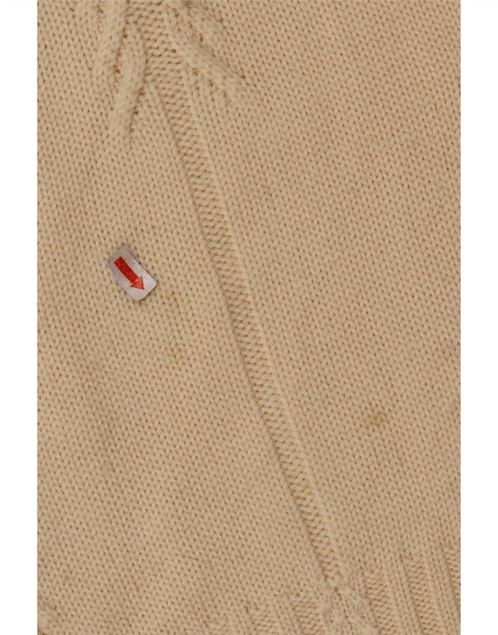 FRANCESCA Rollkragenpullover für Damen, UK 16, Größe L, Beige, Schurwolle