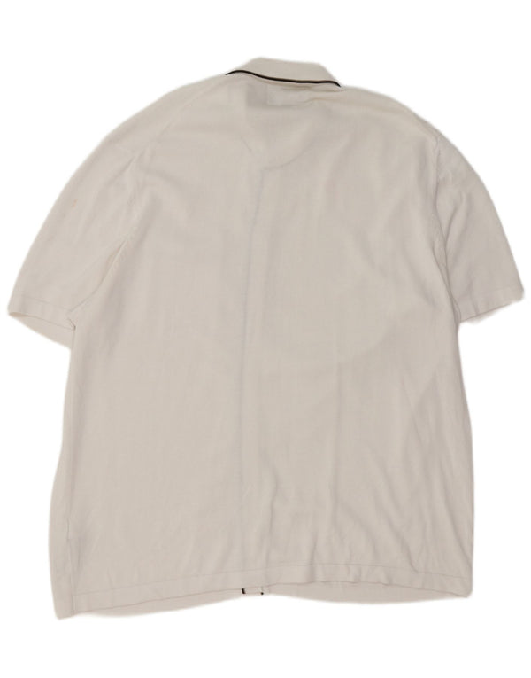 Marks & Spencer Mens Short Sleeve Cardigan Sweater 2XL White Modal