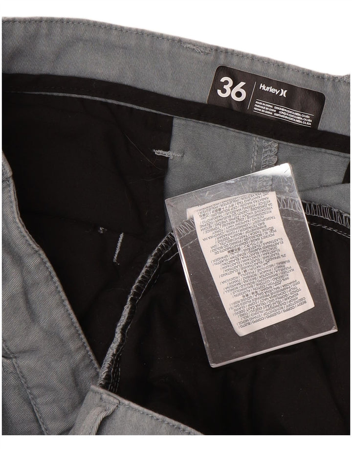 HURLEY Gerade Chinohose für Herren, W36, L32, graue Baumwolle