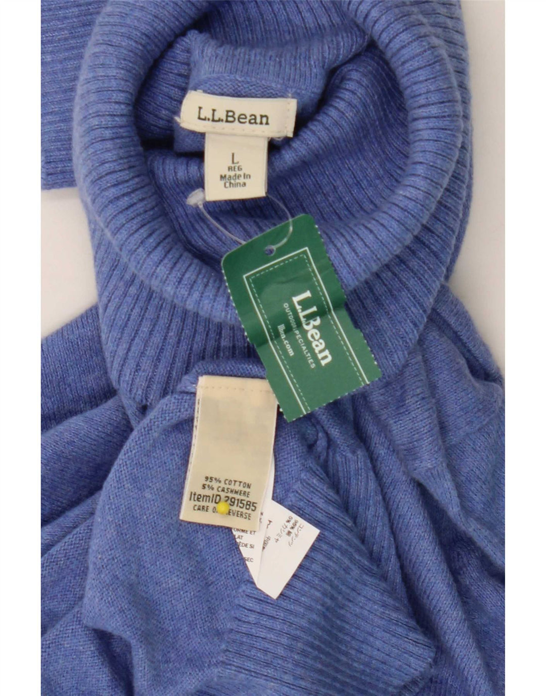 L.L.Bean Rollkragenpullover für Herren, groß, Baumwolle, Blau