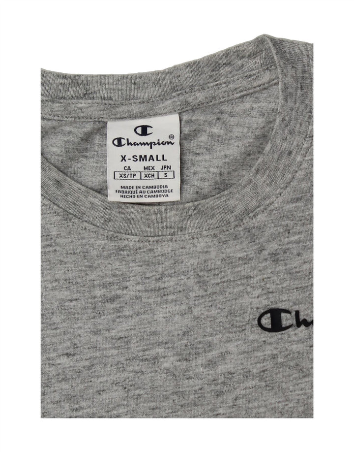 CHAMPION Womens T-Shirt Top UK 6 XS Grey Vintage Champion and Second-Hand Champion from Messina Hembry 
