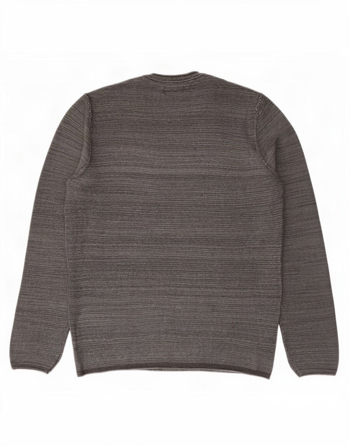 Jack & Jones Herren-Pullover mit Rundhalsausschnitt, Größe S, graue Baumwolle