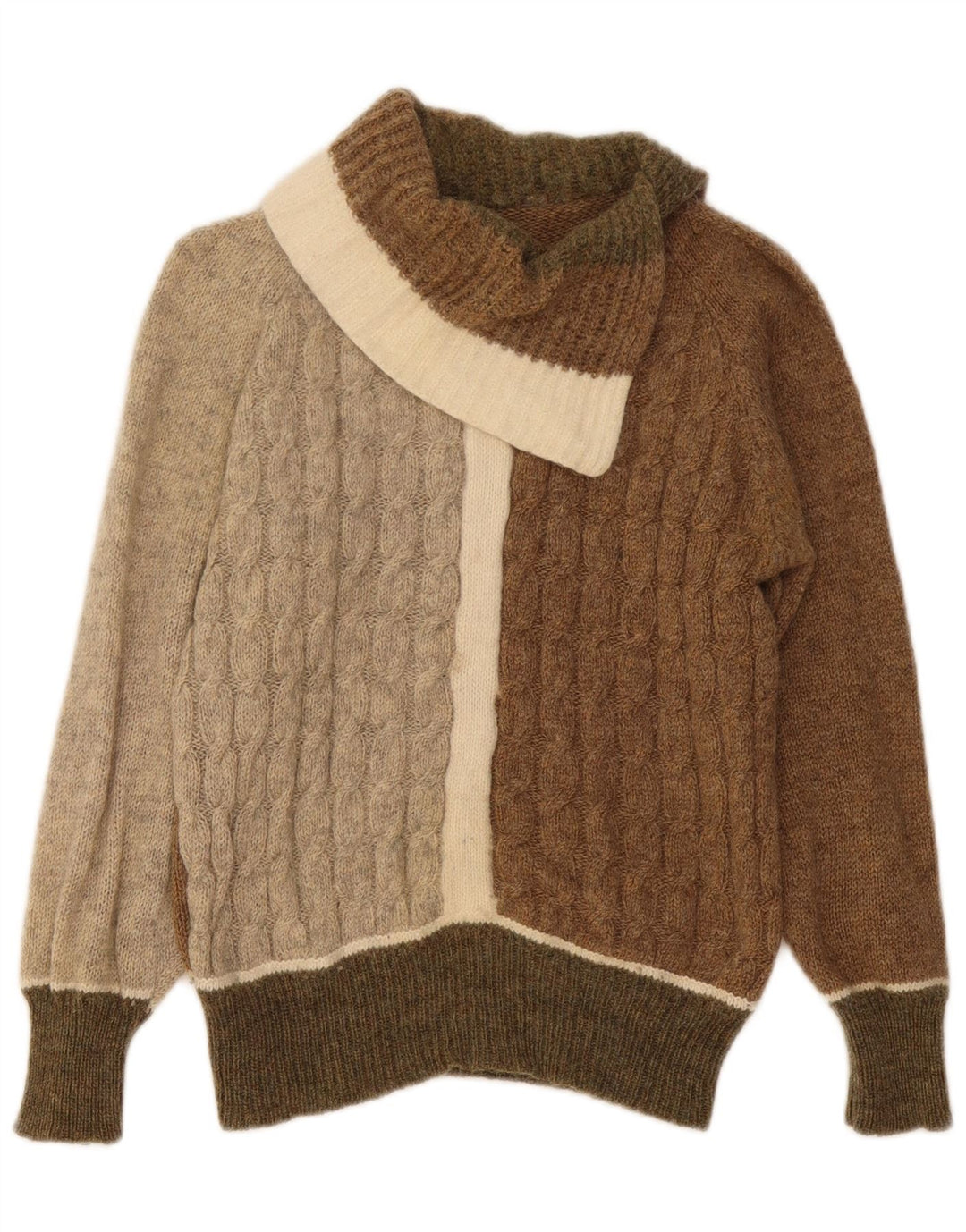 VINTAGE Damen-Pullover mit Schalkragen, Gr. 12, mittelmehrfarbig