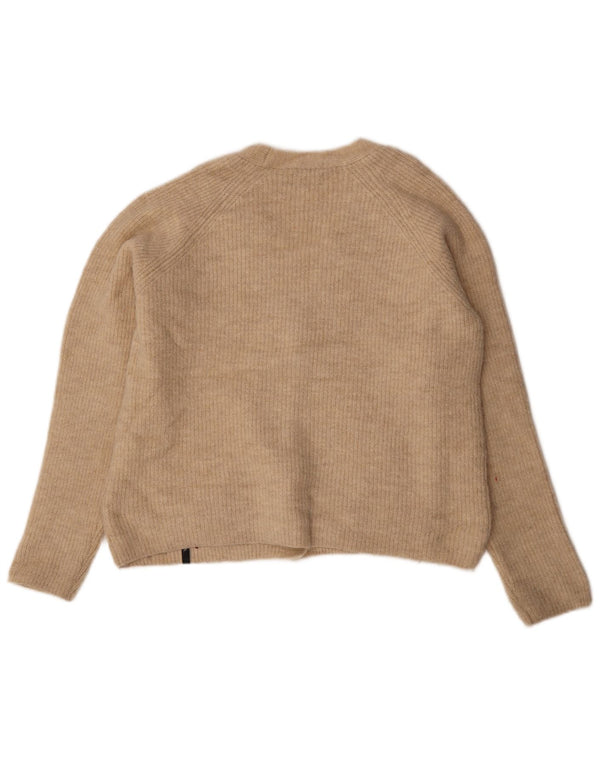 Superdry Damen-Cardigan-Pullover UK 12 Medium Beige Acryl