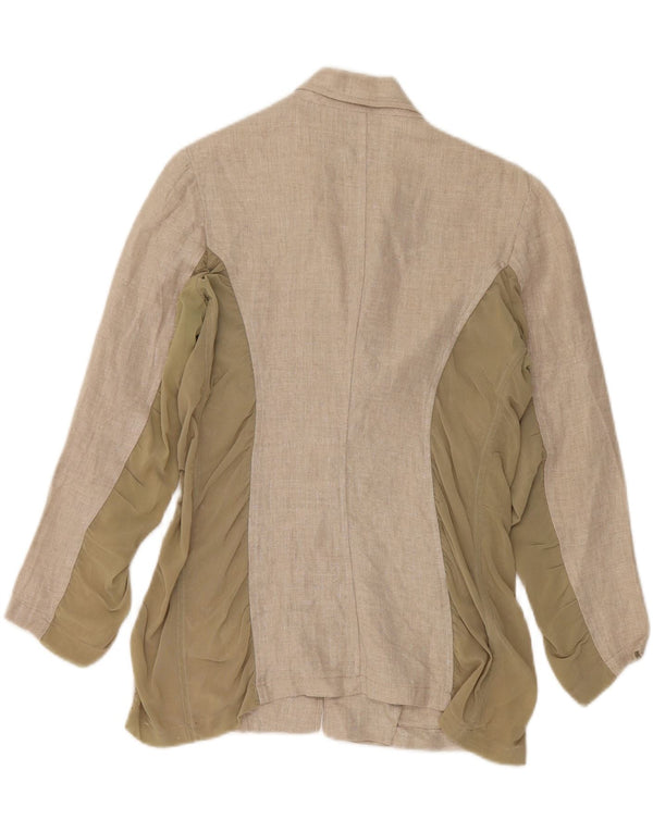 Liu Jo Damen-Blazer mit 3 Knöpfen, UK 14, Mittelbeige, Farbblock