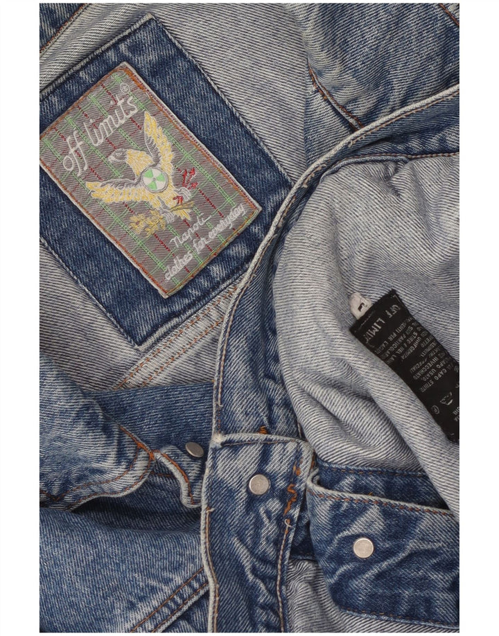Off Limits Herren Jeansjacke UK 40 Large Blau Baumwolle
