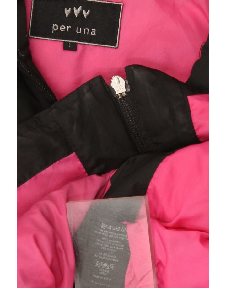 Per Una Wattierter Damenmantel mit Kapuze, UK 16, Größe L, Schwarz, Polyester