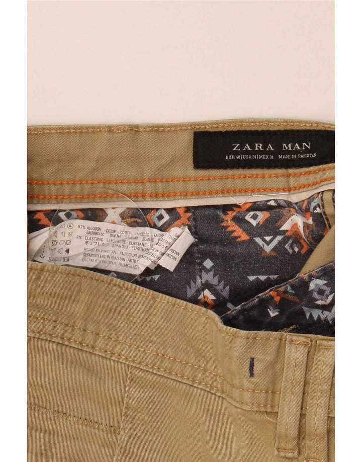 Zara Herren Chinoshorts EU 40 Medium W31 Beige Baumwolle