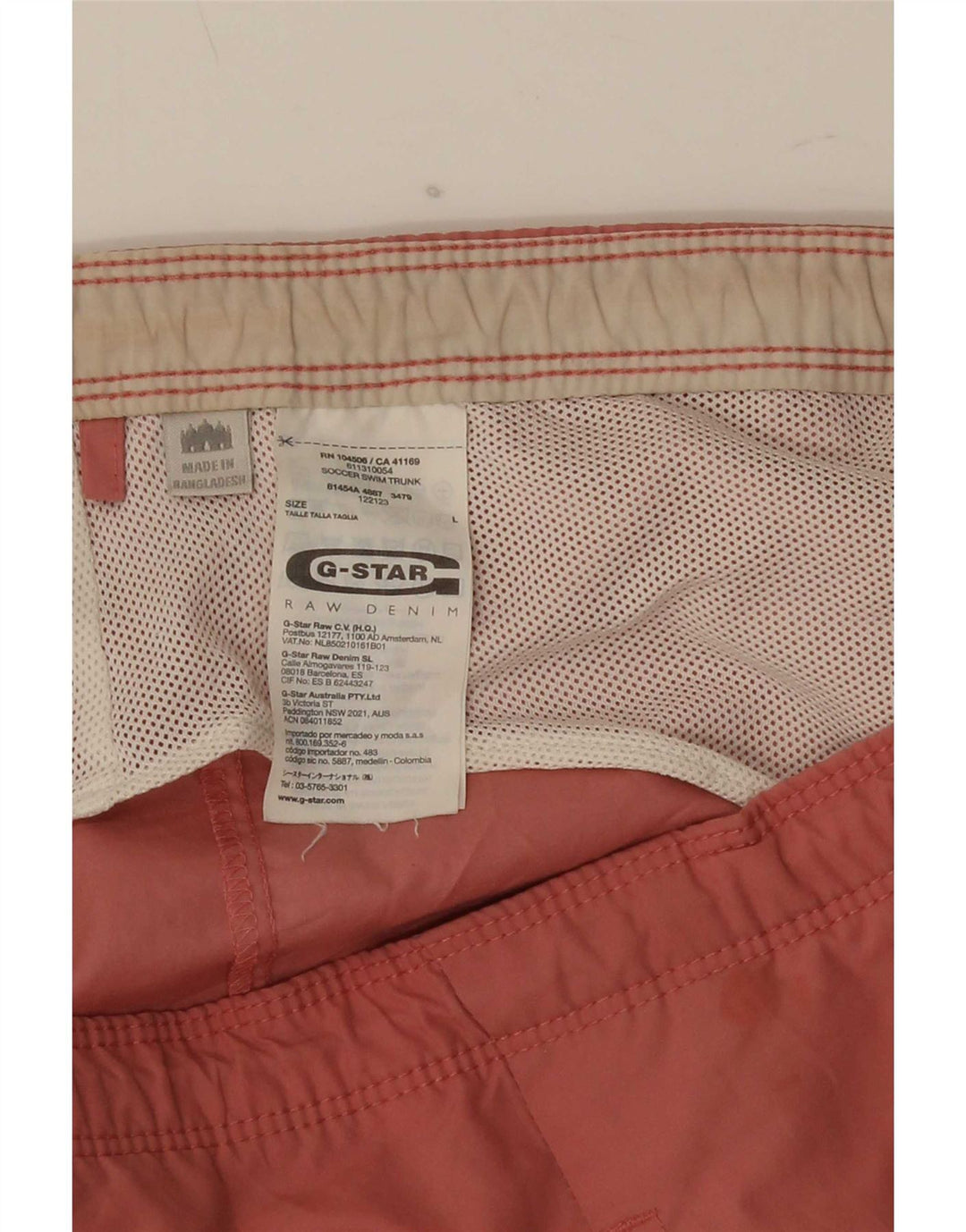 G-Star Herren Badeshorts mit Grafik, groß, aus rotem Polyester
