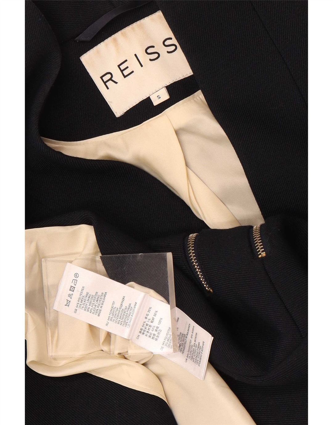 Reiss Damen-Blazerjacke mit 1 Knopf, UK 10, Größe S, Marineblau, Polyester