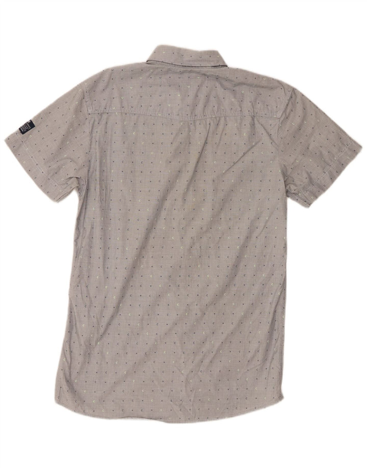 Jack & Jones Herren-Kurzarmhemd aus mittelgrau gepunkteter Baumwolle