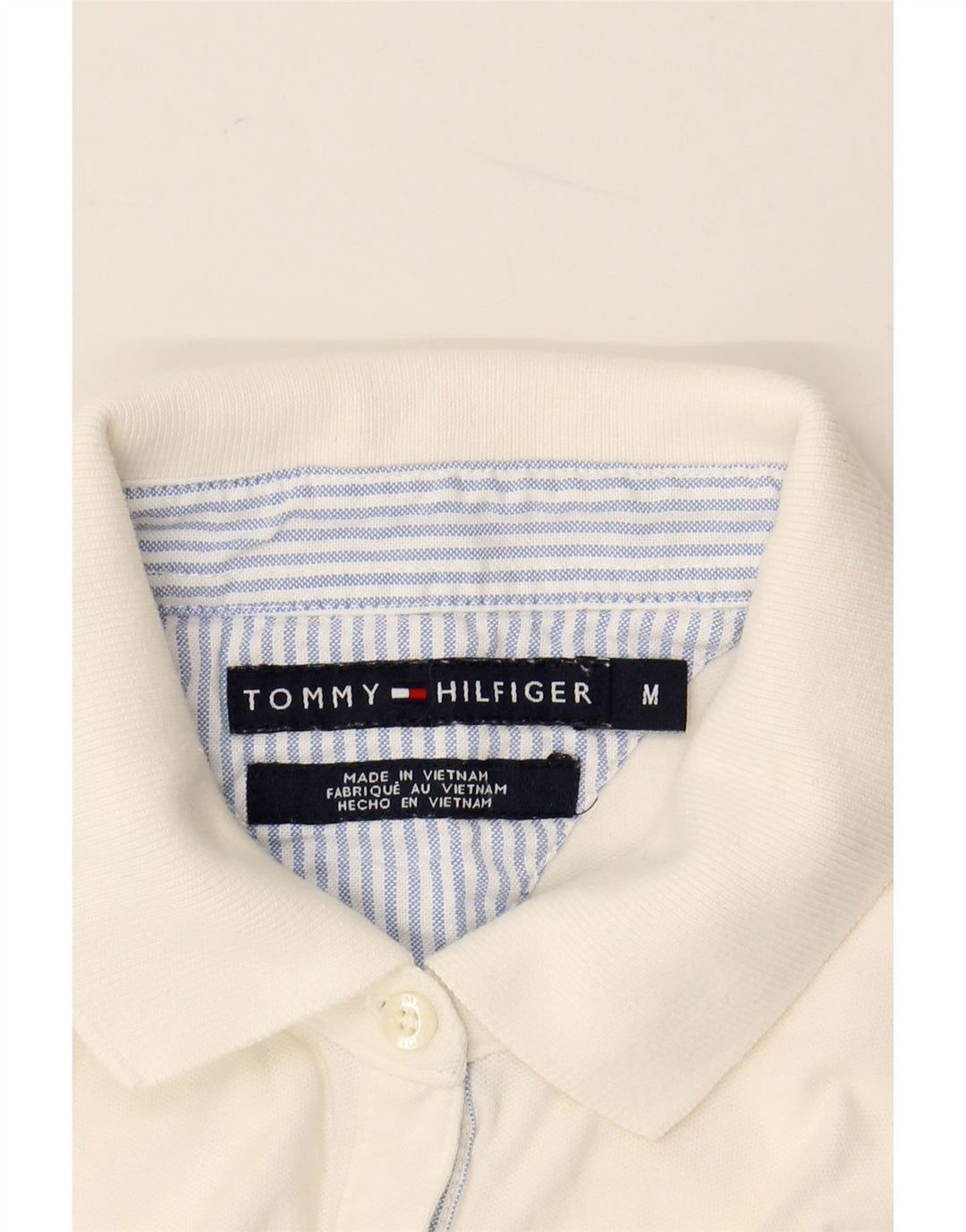 TOMMY HILFIGER Damen Poloshirt UK 14 Medium Weiß