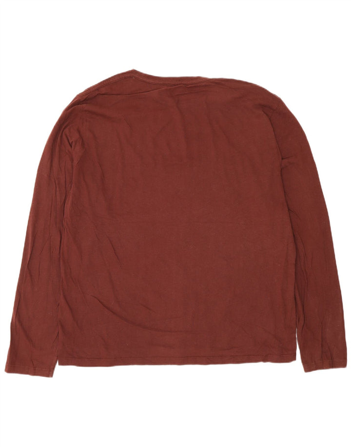 All Saints Herren-Top, langärmelig, 2XL, braune Baumwolle