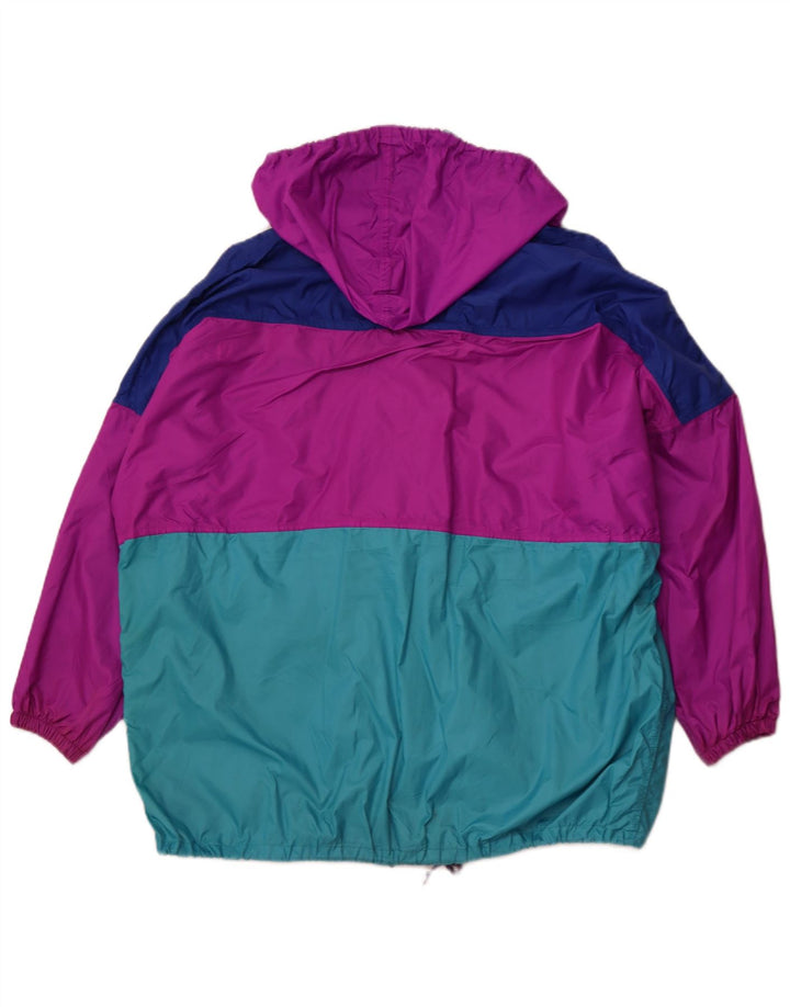 J JEANTEX Damen Regenjacke mit Kapuze UK 44/46 2XL Lila Farbblock