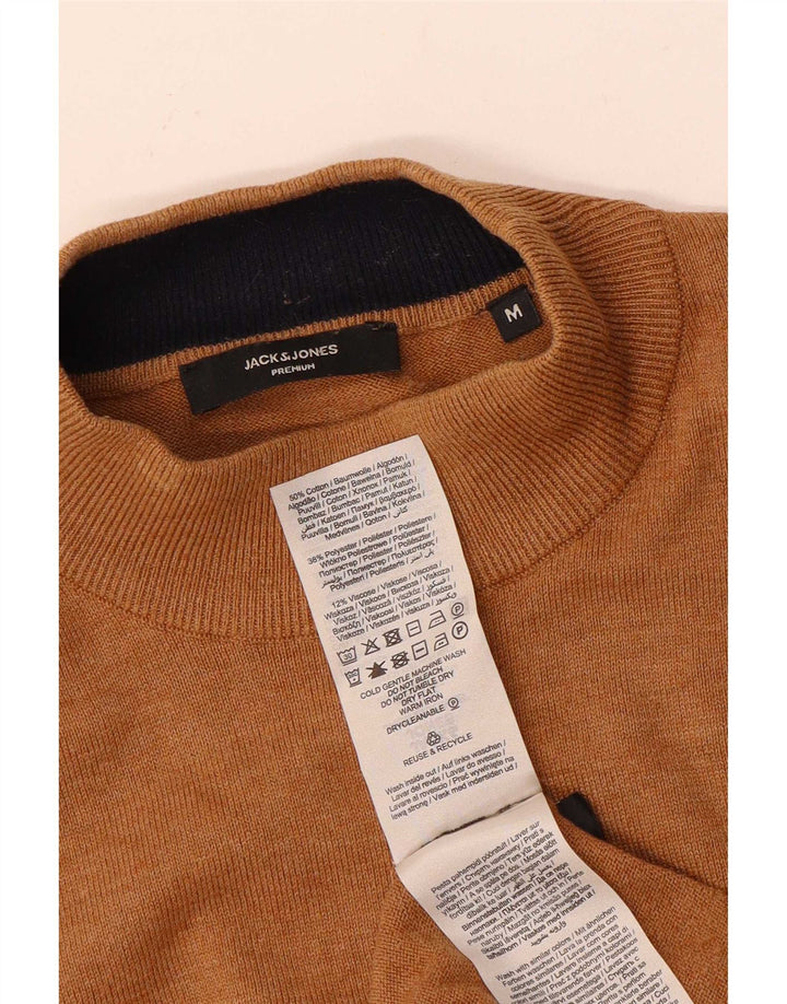 Jack & Jones Herren Rollkragenpullover aus mittelbrauner Baumwolle