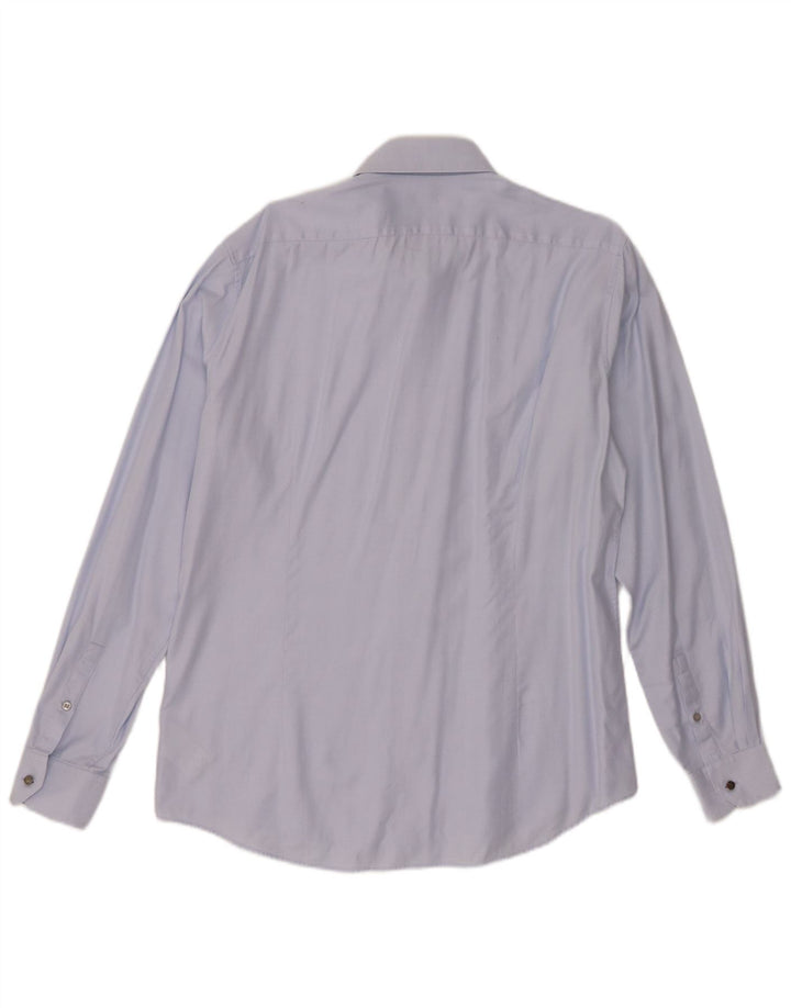 Calvin Klein Herren-Hemd, tailliert, Größe 42, 16 1/2, große blaue Baumwolle