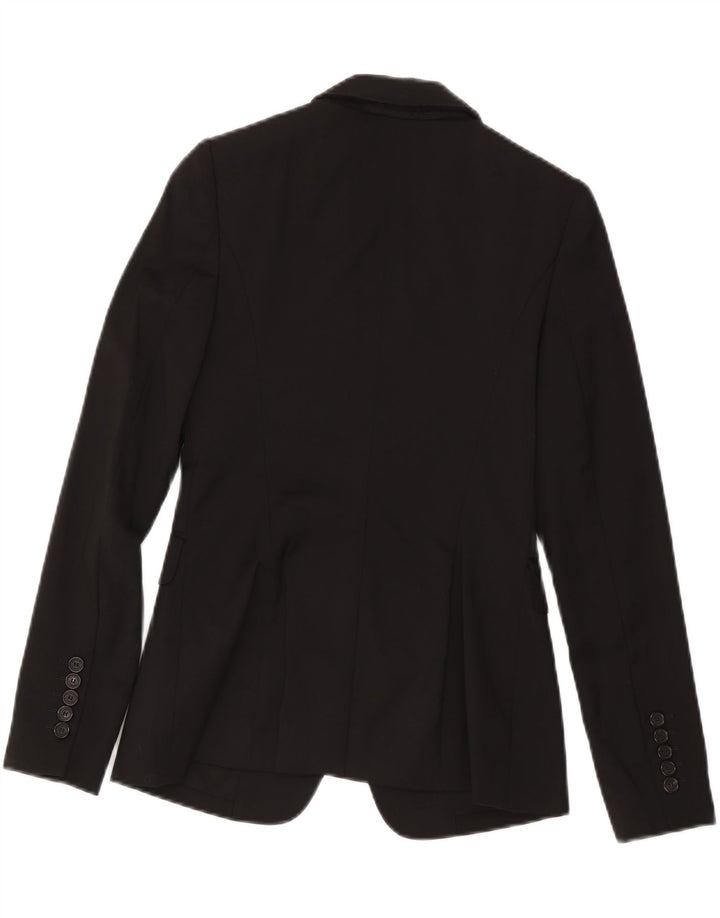 Burberry Damen-Blazer mit 1 Knopf, UK 4 XS, schwarze Wolle, klassisch