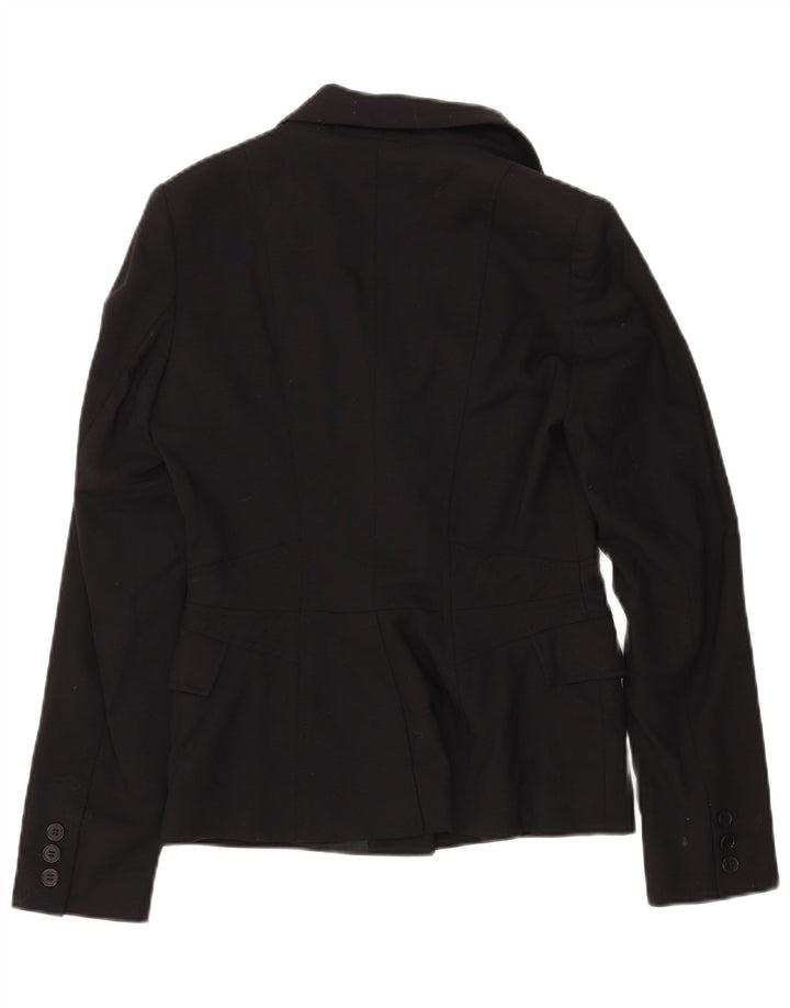 REISS Damen 1-Knopf-Blazerjacke UK 8 Small Schwarze Wolle