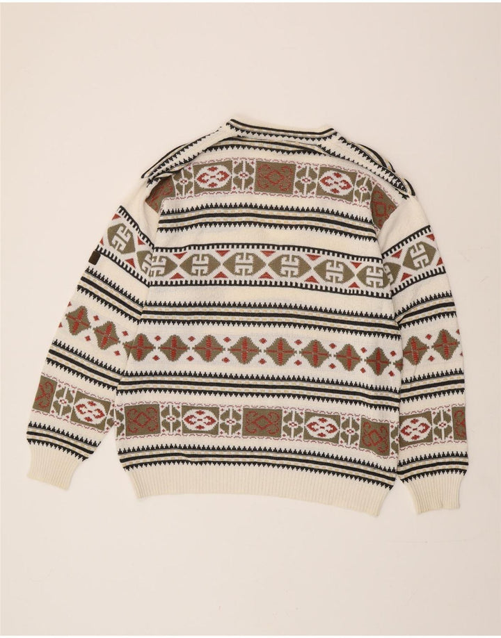 Maremma Herren-Pullover mit V-Ausschnitt, Größe 52, groß, mehrfarbig, Fair Isle