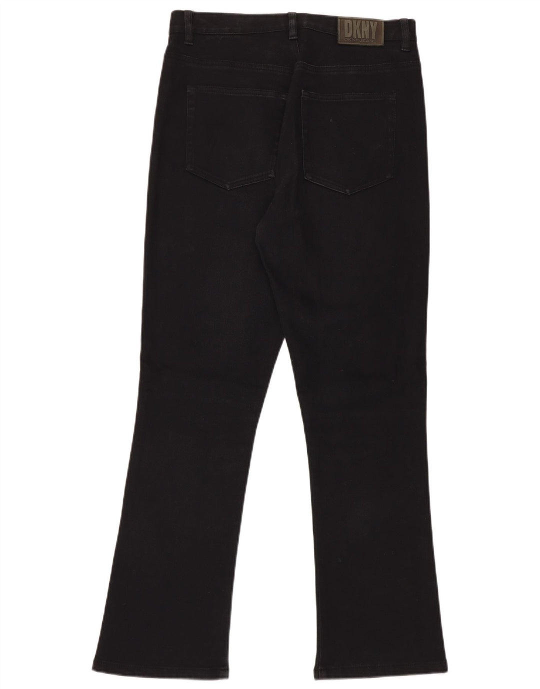 DKNY Damen Bootcut Jeans US 10 Large W30 L30 Schwarze Baumwolle