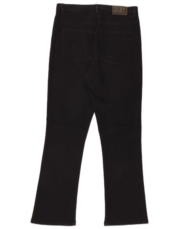 DKNY Damen Bootcut Jeans US 10 Large W30 L30 Schwarze Baumwolle