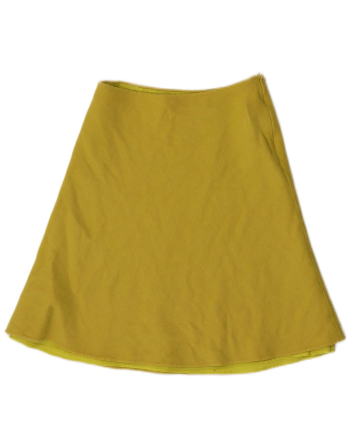 Max Mara Damen Wochenend-A-Linien-Rock UK 10 Small W26 Gelbe Wolle